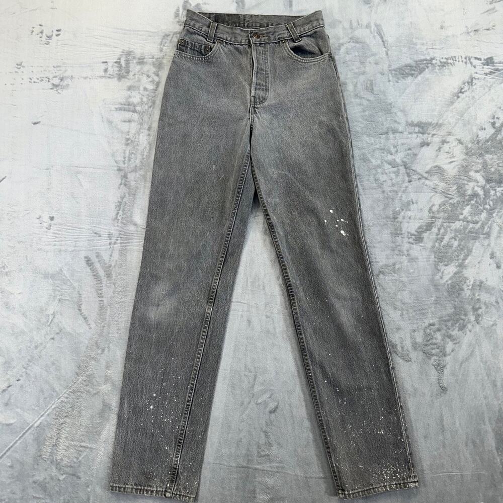 Vintage‎ Levi's Women's Straight Jeans W24 Gray Distressed